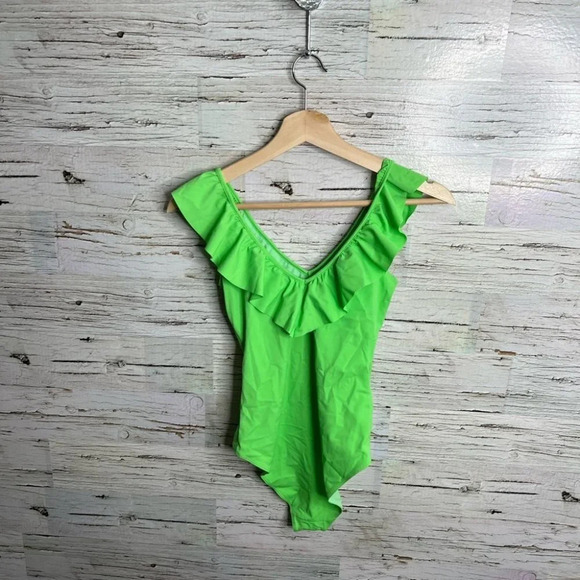 Aritzia  wilfred free green bodysuit size xs ruffle - Picture 8 of 9